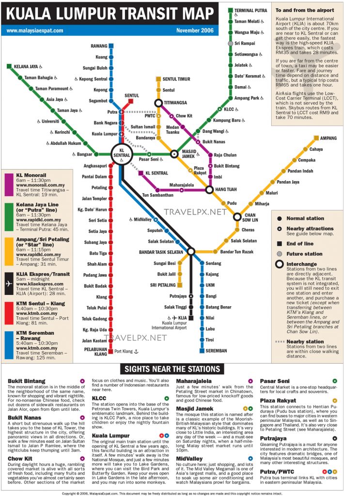 Bản đồ tàu điện MRT Kuala Lumpur